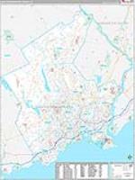 Greater Bridgeport, Ct Carrier Route Wall Map